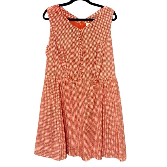 Modcloth Dresses & Skirts - MYRTLEWOOD OF CALIFORNIA | MODCLOTH Dot Print Orange White 70s Inspired Dress